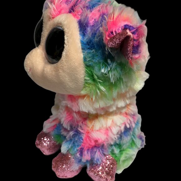 Ty Daffodil Rainbow Lamb Beanie Boos Pink Glitter Eyes & Feet Sheep Goat 6" - Picture 2 of 7
